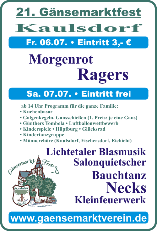 21. G�nsemarktfest: Programm