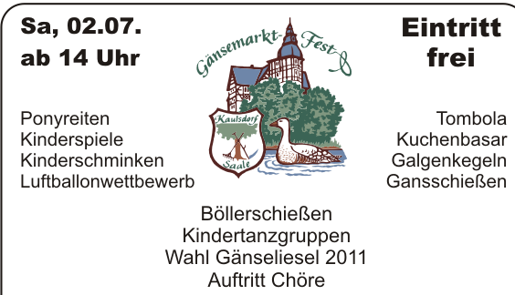 25. G&auml;nsemarktfest in Kaulsdorf/Saale